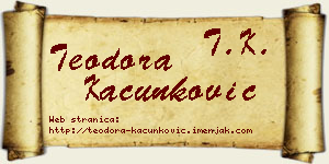 Teodora Kačunković vizit kartica